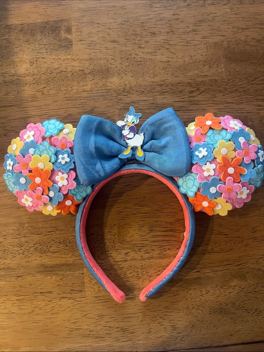 Daisy Disney Parks Minnie Ears Headband with Blue Bow - Daisy Duck Inspired-Rare